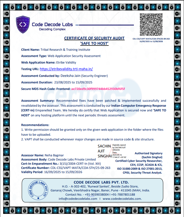 Certificate